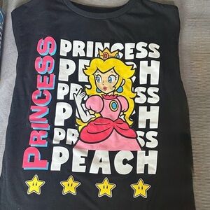 Princess Peach Kids Black T-Shirt